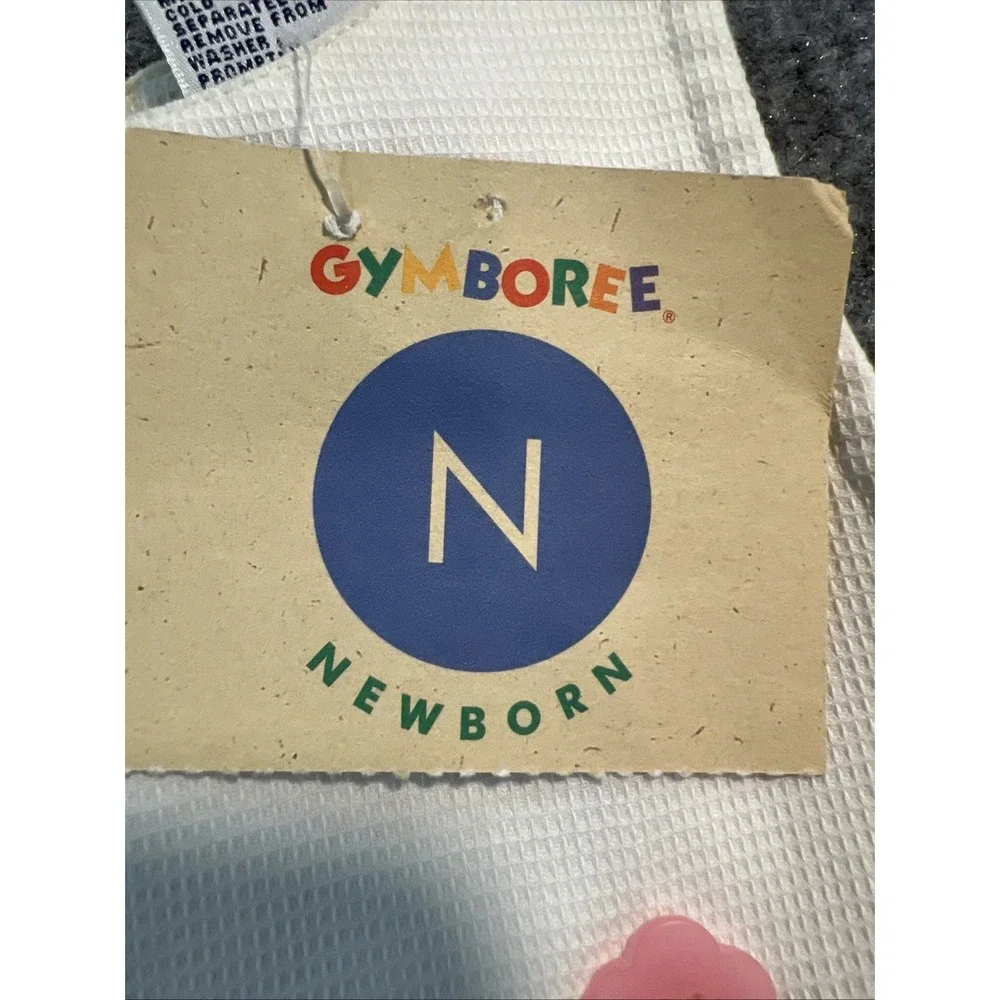 Vtg 90s Gymboree Countryside Bubble Romper NWT Sizing Tape Rainbow Tag Newborn